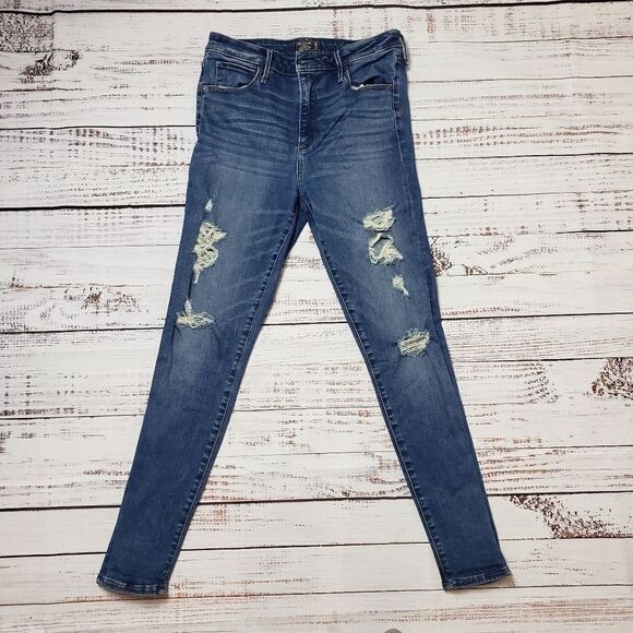 Abercrombie & Fitch Simone High Rise Super Skinny Distressing distressed Size 29 - Picture 1 of 10